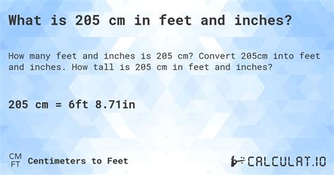 205cm in feet|Convert 205 cm in feet and in Cm/m → ft and in